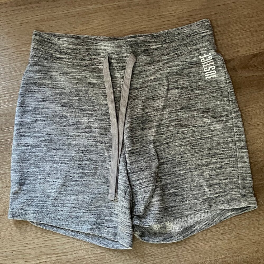 Justice Active Soft Knit Bermuda Shorts Gray Size 12